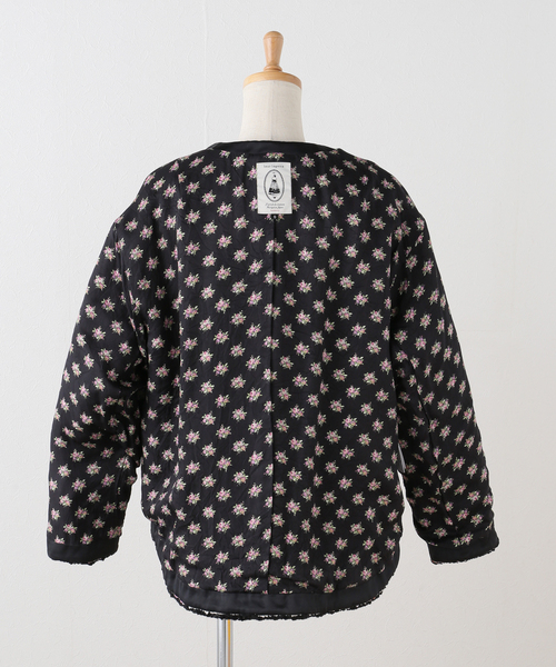 IENA（イエナ）の「leur logette/ルールロジェット tweed jacket ジャケット 2382（ノーカラージャケット・レディース・バーガンディー/パープル系その他/ブラック・FREE）」の8枚目の写真