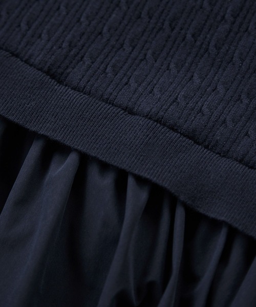 VIS（ビス）の「ダブルカラーポロニットドッキングワンピース（ワンピース・レディース・ライトグレー/ネイビー・FREE）」の7枚目の写真