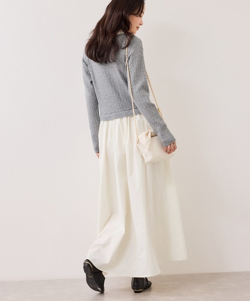 VIS（ビス）の「ダブルカラーポロニットドッキングワンピース（ワンピース・レディース・ライトグレー/ネイビー・FREE）」の13枚目の写真