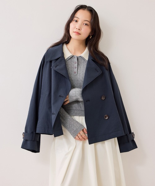 VIS（ビス）の「ダブルカラーポロニットドッキングワンピース（ワンピース・レディース・ライトグレー/ネイビー・FREE）」の16枚目の写真