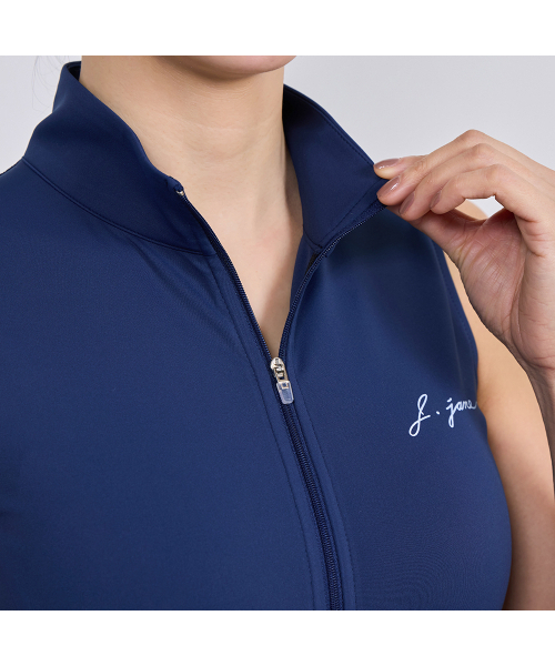 J.JANE(ジェイジェーン)の「前ジッパーダブルフレアワンピース (ネイビー)(ワンピース・レディース・その他・S/M/XS)」の4枚目の写真