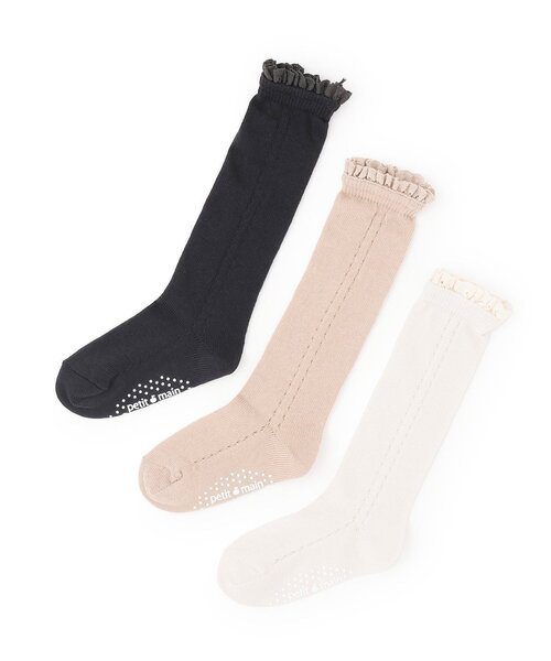 petit main（プティマイン）の「レースハイソックス（ソックス/靴下・キッズ・オフホワイト/チャコール/ライトベージュ・11-13cm/S(13-15cm)/M(16-18cm)/L(18-20cm)）」の7枚目の写真