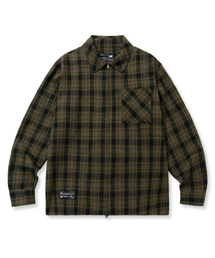 BROWNBREATH | FLANNEL CHECK SHIRT ZIP UP - KHAKI(その他アウター)