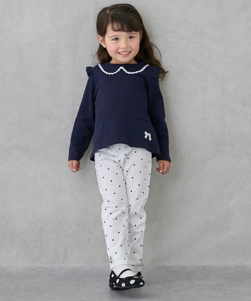 petit main（プティマイン）の「【プティプラ】GIRLS10分丈レギンス（レギンス/スパッツ・キッズ・ブルーグリーン/ブラック/ライトピンク/アイボリー/サックスブルー/ブルー/オフホワイト/ラベンダー/チャコール/ライトグリーン・110cm/100cm/120cm/80ｃｍ/130cm/90cm）」の16枚目の写真