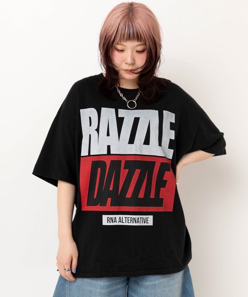 RNA(アールエヌエー)の「M2636 BIG BOXロゴBIG T(Tシャツ/カットソー・レディース・スミクロ/ピンク/ホワイト/グリーン・MEDIUM)」の1枚目の写真
