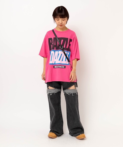 RNA(アールエヌエー)の「M2636 BIG BOXロゴBIG T(Tシャツ/カットソー・レディース・スミクロ/ピンク/ホワイト/グリーン・MEDIUM)」の18枚目の写真