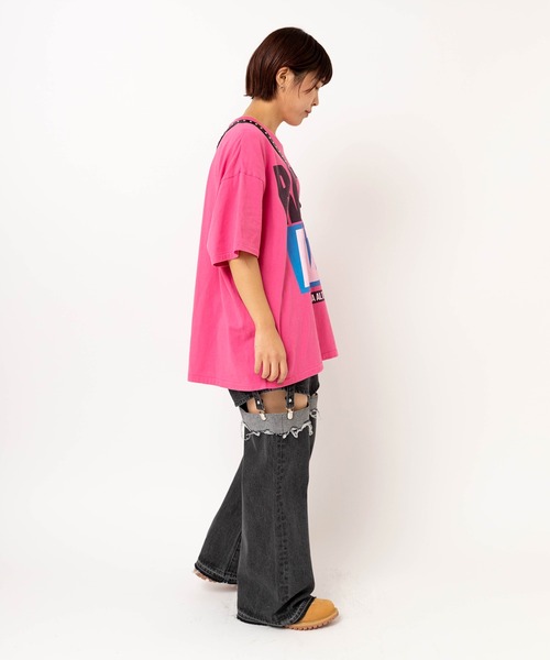 RNA(アールエヌエー)の「M2636 BIG BOXロゴBIG T(Tシャツ/カットソー・レディース・スミクロ/ピンク/ホワイト/グリーン・MEDIUM)」の19枚目の写真