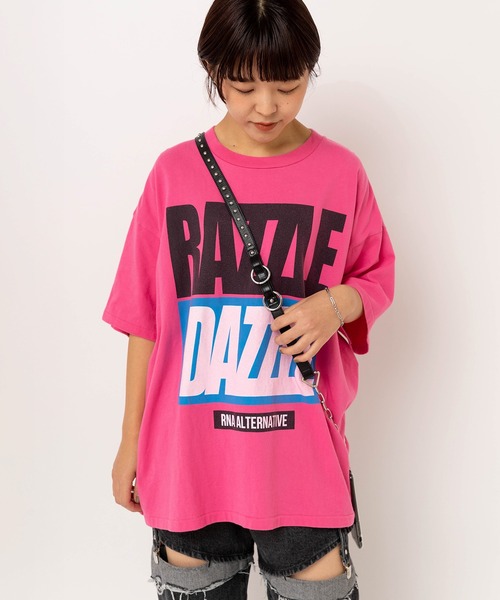 RNA(アールエヌエー)の「M2636 BIG BOXロゴBIG T(Tシャツ/カットソー・レディース・スミクロ/ピンク/ホワイト/グリーン・MEDIUM)」の7枚目の写真
