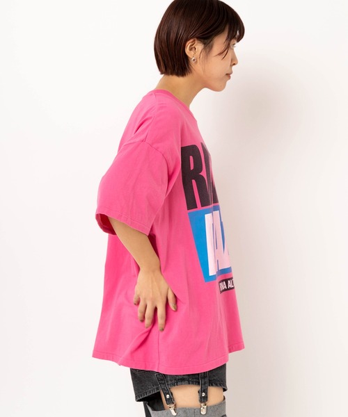 RNA(アールエヌエー)の「M2636 BIG BOXロゴBIG T(Tシャツ/カットソー・レディース・スミクロ/ピンク/ホワイト/グリーン・MEDIUM)」の8枚目の写真
