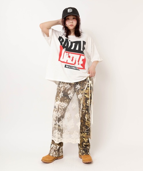 RNA(アールエヌエー)の「M2636 BIG BOXロゴBIG T(Tシャツ/カットソー・レディース・スミクロ/ピンク/ホワイト/グリーン・MEDIUM)」の11枚目の写真