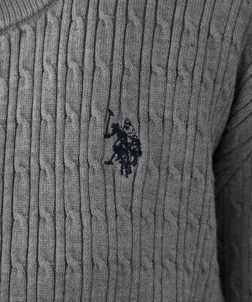 U.S. POLO ASSN.(ユーエスポロアッスン)の「【U.S. POLO ASSN. ×RMAF】ケーブルカーディガン(ニット/セーター・レディース・グレー/オフホワイト/ボルドー/イエロー/ネイビー・FREE)」の15枚目の写真
