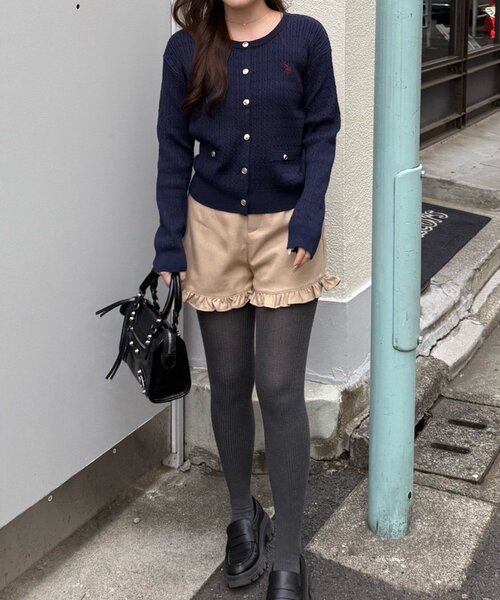 U.S. POLO ASSN.(ユーエスポロアッスン)の「【U.S. POLO ASSN. ×RMAF】ケーブルカーディガン(ニット/セーター・レディース・グレー/オフホワイト/ボルドー/イエロー/ネイビー・FREE)」の20枚目の写真
