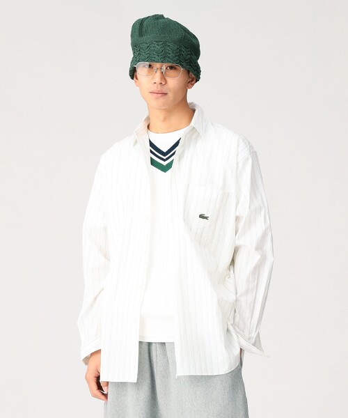 LACOSTE(ラコステ)の「【別注】LACOSTE / ストライプ シャツ(シャツ/ブラウス・メンズ・サックスブルー/グリーン・40/42/39/41)」の3枚目の写真