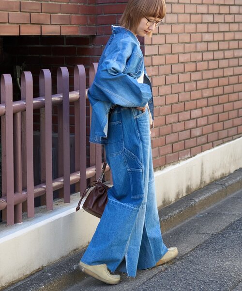 etsinta（エシンタ）の「【etsinta/エシンタ】ライトオンスリメイクワイドパンツ（デニムパンツ・レディース・インディゴブルー・ONE SIZE）」の7枚目の写真