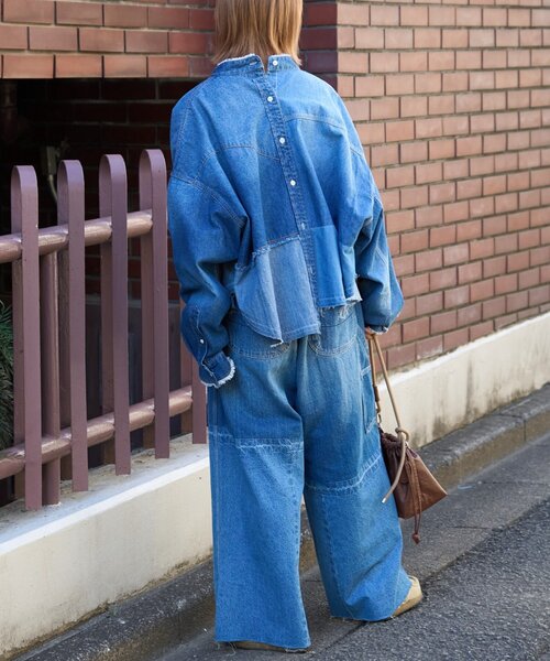 etsinta（エシンタ）の「【etsinta/エシンタ】ライトオンスリメイクワイドパンツ（デニムパンツ・レディース・インディゴブルー・ONE SIZE）」の10枚目の写真