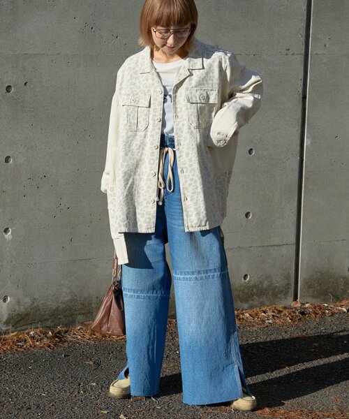 etsinta（エシンタ）の「【etsinta/エシンタ】ライトオンスリメイクワイドパンツ（デニムパンツ・レディース・インディゴブルー・ONE SIZE）」の12枚目の写真