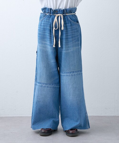 etsinta（エシンタ）の「【etsinta/エシンタ】ライトオンスリメイクワイドパンツ（デニムパンツ・レディース・インディゴブルー・ONE SIZE）」の13枚目の写真