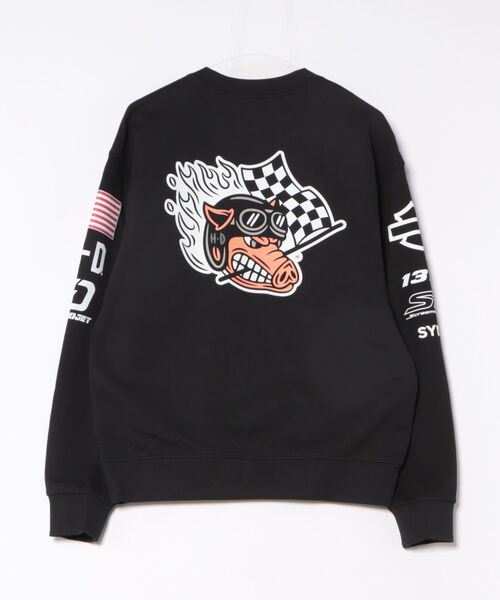 Harley-Davidson（ハーレーダビッドソン）の「ファクトリー　レーシング　ジョニー　クルーネック　フリース（スウェット・メンズ・ブラック系その他・SMALL/MEDIUM/LARGE/X-LARGE）」の3枚目の写真