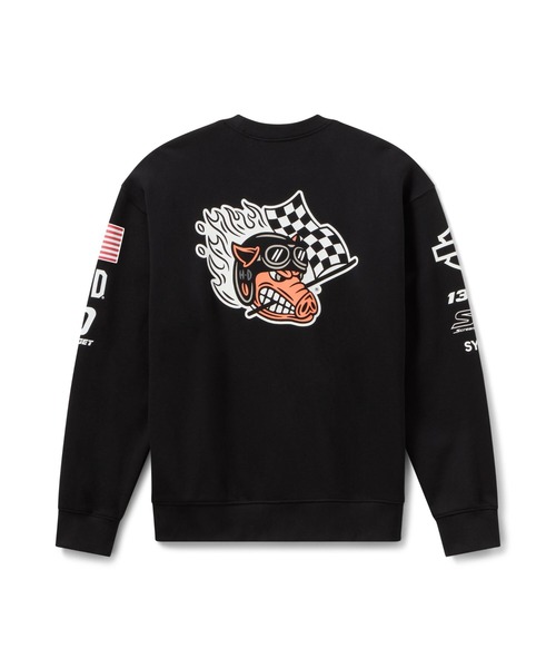 Harley-Davidson（ハーレーダビッドソン）の「ファクトリー　レーシング　ジョニー　クルーネック　フリース（スウェット・メンズ・ブラック系その他・SMALL/MEDIUM/LARGE/X-LARGE）」の2枚目の写真