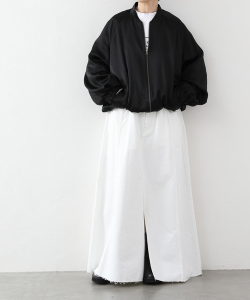 JOURNAL STANDARD LUXE（ジャーナルスタンダード　ラックス）の「アセテートヴィンテージMA1ブルゾン（その他アウター・レディース・ブラック/カーキ・FREE）」の3枚目の写真