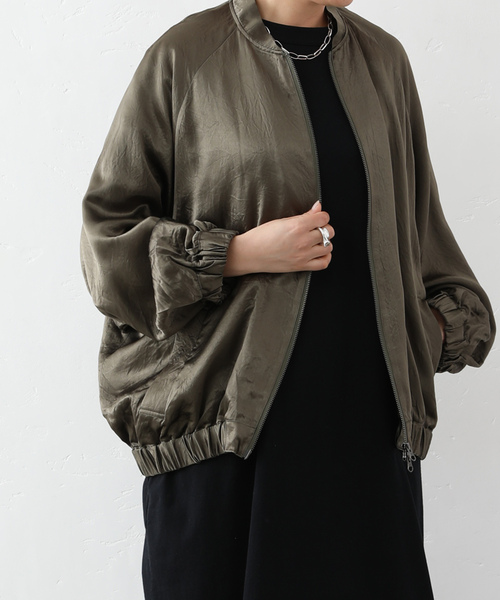 JOURNAL STANDARD LUXE（ジャーナルスタンダード　ラックス）の「アセテートヴィンテージMA1ブルゾン（その他アウター・レディース・ブラック/カーキ・FREE）」の9枚目の写真