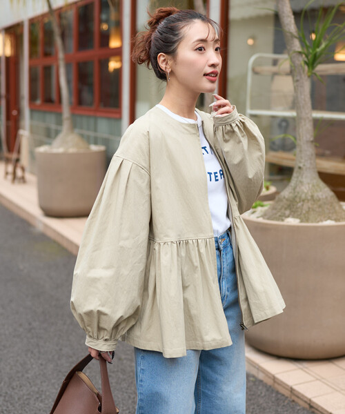 FREAK'S STORE(フリークスストア)の「限定展開 ティアード 切り替え フレア ジャケット(その他アウター・レディース・オリーブ/ブラック/モカ/ライトグレー/ブルー・フリ-)」の1枚目の写真