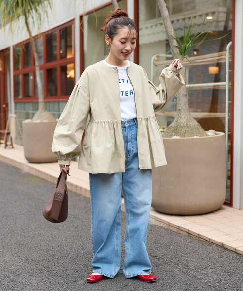 FREAK'S STORE(フリークスストア)の「限定展開 ティアード 切り替え フレア ジャケット(その他アウター・レディース・オリーブ/ブラック/モカ/ライトグレー/ブルー・フリ-)」の6枚目の写真