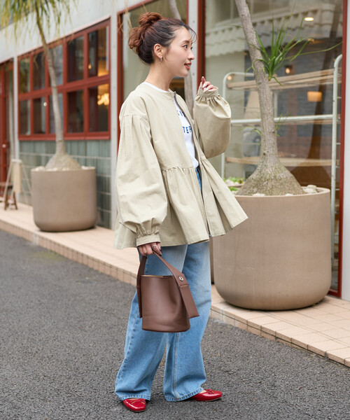 FREAK'S STORE(フリークスストア)の「限定展開 ティアード 切り替え フレア ジャケット(その他アウター・レディース・オリーブ/ブラック/モカ/ライトグレー/ブルー・フリ-)」の7枚目の写真