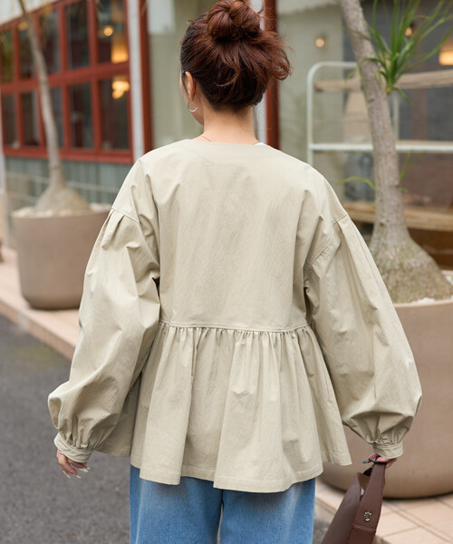 FREAK'S STORE(フリークスストア)の「限定展開 ティアード 切り替え フレア ジャケット(その他アウター・レディース・オリーブ/ブラック/モカ/ライトグレー/ブルー・フリ-)」の10枚目の写真