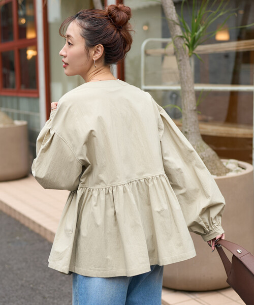 FREAK'S STORE(フリークスストア)の「限定展開 ティアード 切り替え フレア ジャケット(その他アウター・レディース・オリーブ/ブラック/モカ/ライトグレー/ブルー・フリ-)」の11枚目の写真