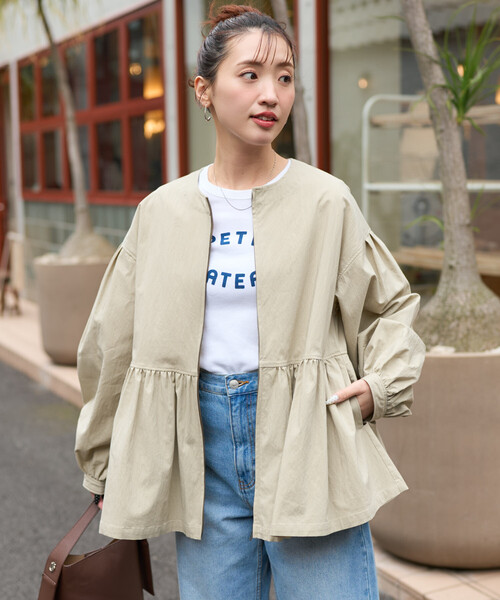 FREAK'S STORE(フリークスストア)の「限定展開 ティアード 切り替え フレア ジャケット(その他アウター・レディース・オリーブ/ブラック/モカ/ライトグレー/ブルー・フリ-)」の12枚目の写真