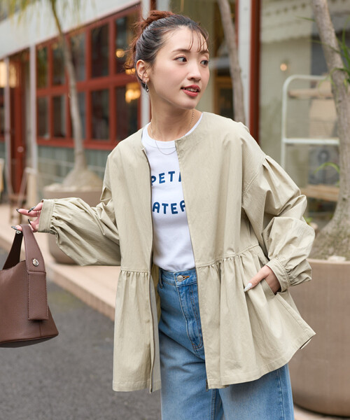 FREAK'S STORE(フリークスストア)の「限定展開 ティアード 切り替え フレア ジャケット(その他アウター・レディース・オリーブ/ブラック/モカ/ライトグレー/ブルー・フリ-)」の13枚目の写真