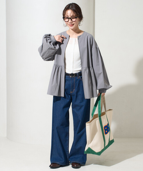 FREAK'S STORE(フリークスストア)の「限定展開 ティアード 切り替え フレア ジャケット(その他アウター・レディース・オリーブ/ブラック/モカ/ライトグレー/ブルー・フリ-)」の14枚目の写真