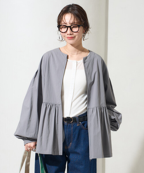 FREAK'S STORE(フリークスストア)の「限定展開 ティアード 切り替え フレア ジャケット(その他アウター・レディース・オリーブ/ブラック/モカ/ライトグレー/ブルー・フリ-)」の17枚目の写真