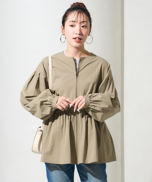 FREAK'S STORE(フリークスストア)の「限定展開 ティアード 切り替え フレア ジャケット(その他アウター・レディース・オリーブ/ブラック/モカ/ライトグレー/ブルー・フリ-)」の7枚目の写真