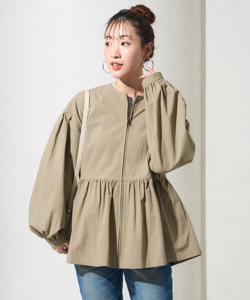 FREAK'S STORE(フリークスストア)の「限定展開 ティアード 切り替え フレア ジャケット(その他アウター・レディース・オリーブ/ブラック/モカ/ライトグレー/ブルー・フリ-)」の9枚目の写真