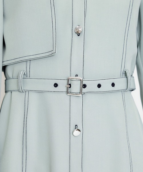 REDYAZEL（レディアゼル）の「バイカラーステッチフレアミニシャツワンピース（ワンピース・レディース・ミント/ライトグレー/ネイビー・MEDIUM/SMALL）」の17枚目の写真