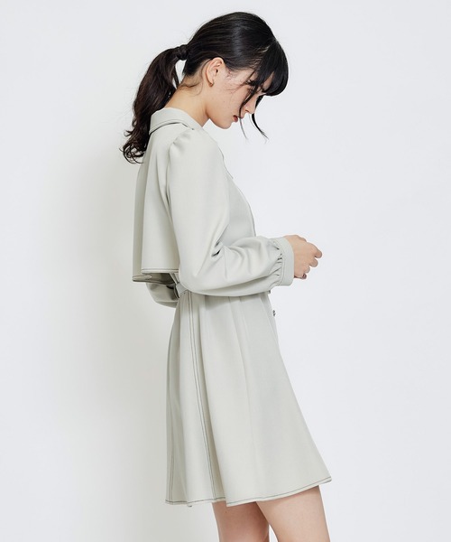 REDYAZEL（レディアゼル）の「バイカラーステッチフレアミニシャツワンピース（ワンピース・レディース・ミント/ライトグレー/ネイビー・MEDIUM/SMALL）」の12枚目の写真