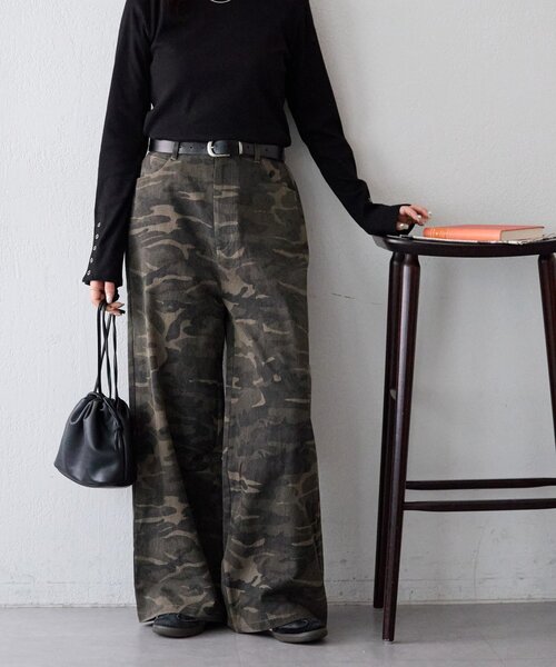 DISCOAT（ディスコート）の「【Enlude】アソート総柄ワイドレッグパンツ《ユニセックス》（デニムパンツ・レディース・カーキ/ブラウン・MEDIUM/LARGE）」の13枚目の写真