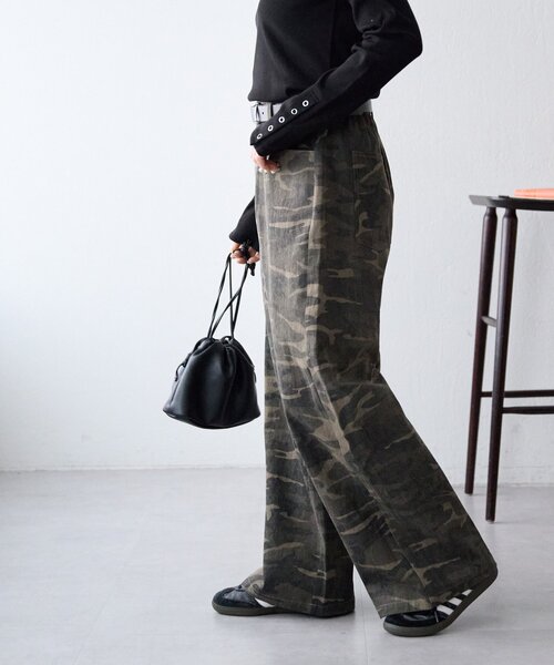 DISCOAT（ディスコート）の「【Enlude】アソート総柄ワイドレッグパンツ《ユニセックス》（デニムパンツ・レディース・カーキ/ブラウン・MEDIUM/LARGE）」の15枚目の写真