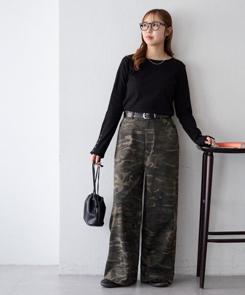 DISCOAT（ディスコート）の「【Enlude】アソート総柄ワイドレッグパンツ《ユニセックス》（デニムパンツ・レディース・カーキ/ブラウン・MEDIUM/LARGE）」の18枚目の写真