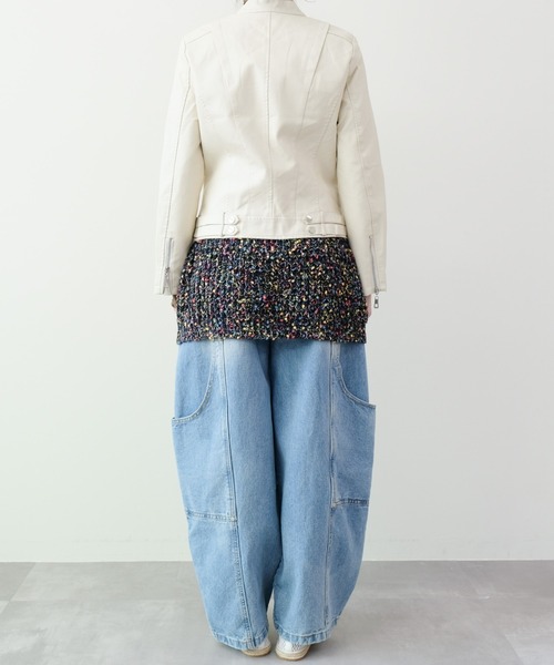 DOLLUPOOPS（ドールアップウップス）の「Front Pocket Belt Curve Pants(フロントポケットベルトカーブパンツ)（デニムパンツ・レディース・ブルー・FREE）」の13枚目の写真