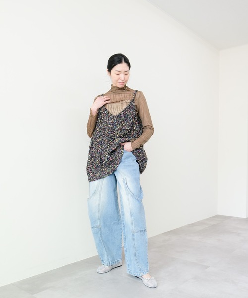 DOLLUPOOPS（ドールアップウップス）の「Front Pocket Belt Curve Pants(フロントポケットベルトカーブパンツ)（デニムパンツ・レディース・ブルー・FREE）」の3枚目の写真