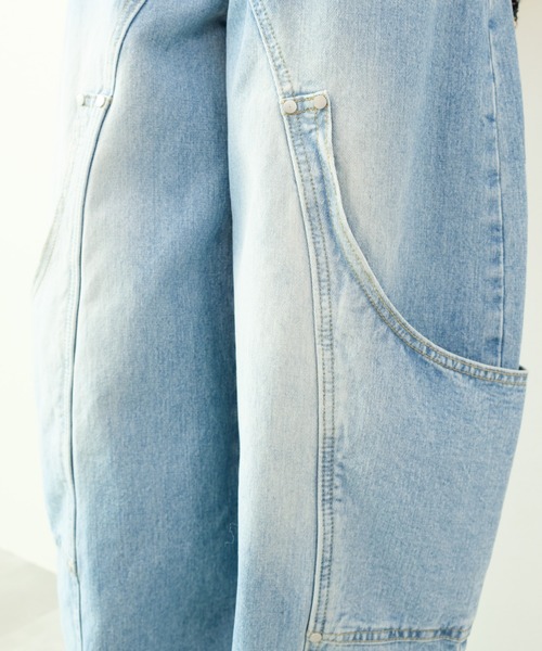 DOLLUPOOPS（ドールアップウップス）の「Front Pocket Belt Curve Pants(フロントポケットベルトカーブパンツ)（デニムパンツ・レディース・ブルー・FREE）」の8枚目の写真