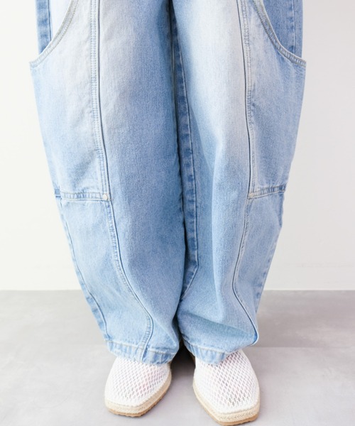 DOLLUPOOPS（ドールアップウップス）の「Front Pocket Belt Curve Pants(フロントポケットベルトカーブパンツ)（デニムパンツ・レディース・ブルー・FREE）」の9枚目の写真