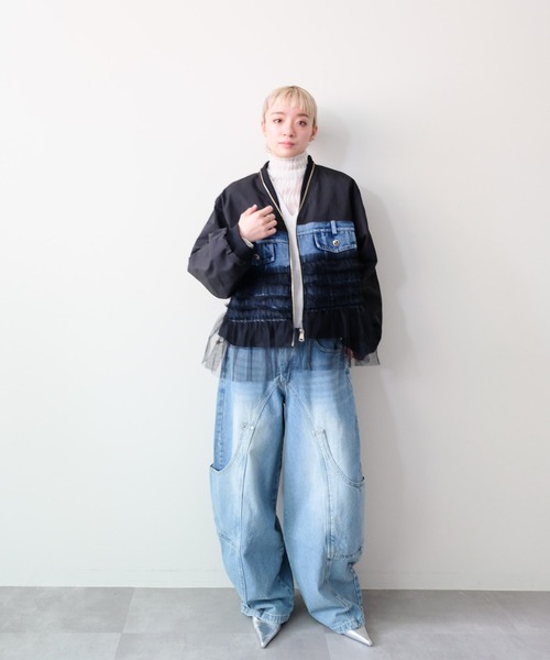 DOLLUPOOPS（ドールアップウップス）の「Front Pocket Belt Curve Pants(フロントポケットベルトカーブパンツ)（デニムパンツ・レディース・ブルー・FREE）」の15枚目の写真