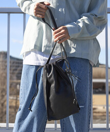 Firsthand | Firsthand/ファーストハンド 2WAY Leather Shoulder Bag 3 / レザー 縦型巾着 2WAYショルダーバッグ / 牛革 / 撥水レザー(ショルダーバッグ)