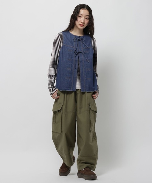 niko and...(ニコアンド)の「バックサテンミリタリーパンツ(カーゴパンツ・レディース・アイボリー/カーキ・FREE)」の19枚目の写真