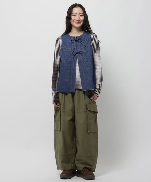 niko and...(ニコアンド)の「バックサテンミリタリーパンツ(カーゴパンツ・レディース・アイボリー/カーキ・FREE)」の20枚目の写真