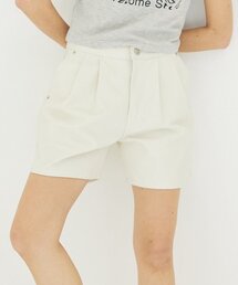 ウィメンズカラーショートデニムパンツクリーム